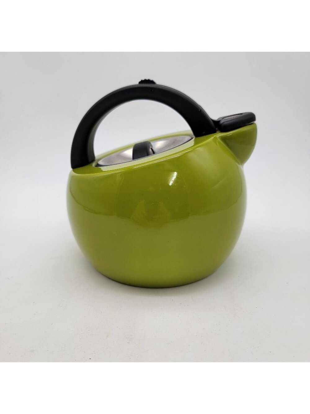 Rachel Ray Green 2 Qt. Whistling Metal Tea Kettle With Black Handle